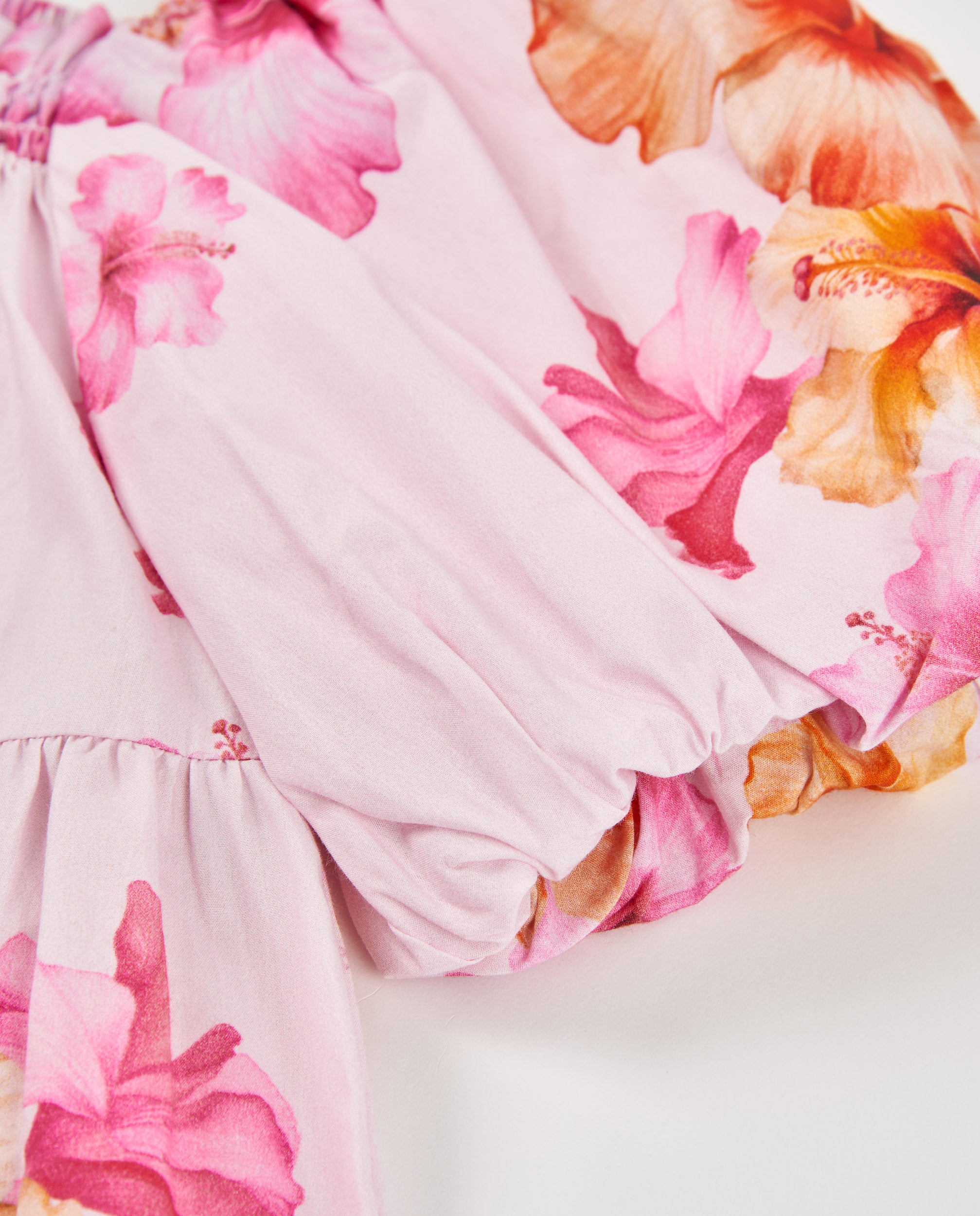 TucTuc Vestiti Vestito bambina rosa floreale maniche sbuffo