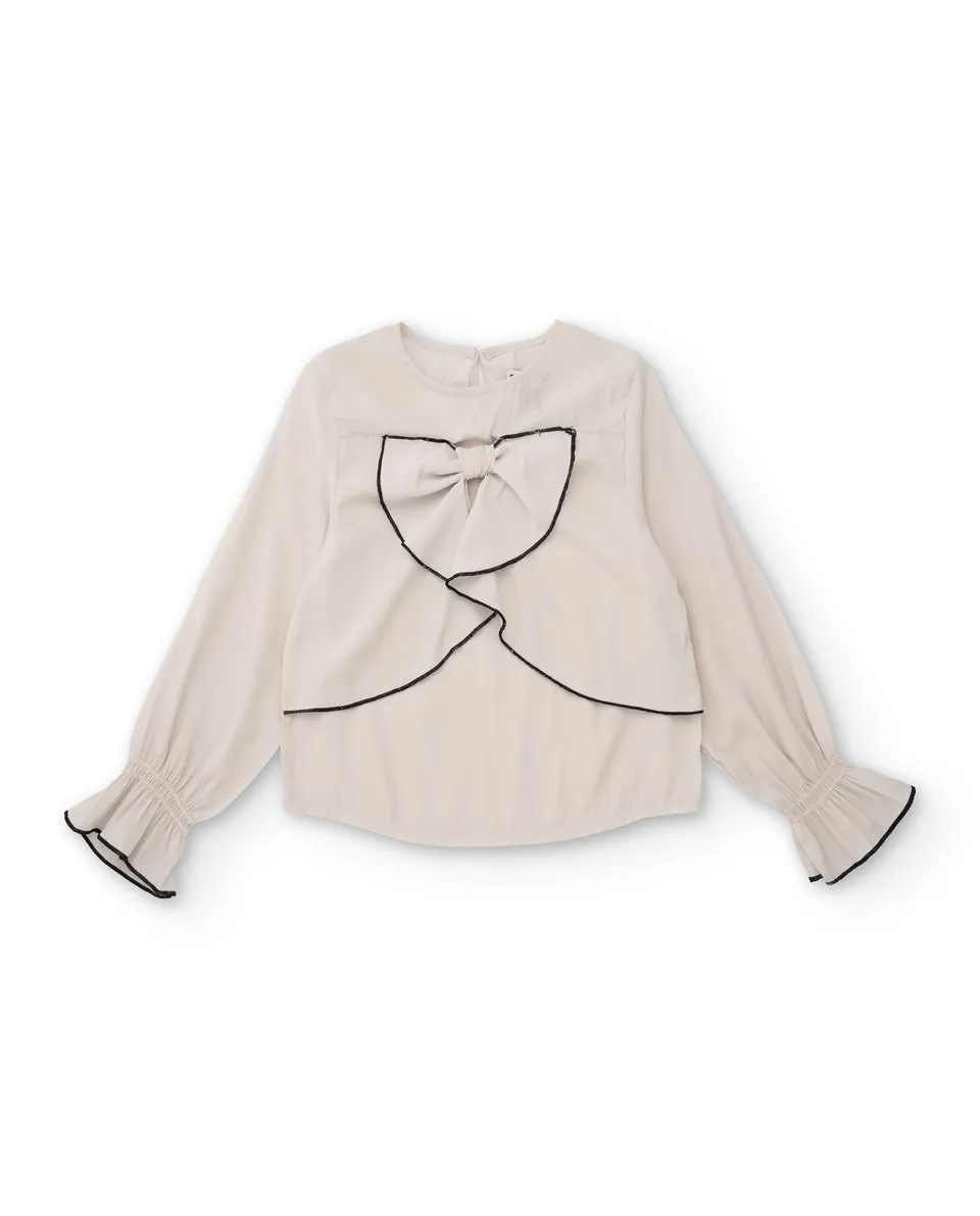 TucTuc Camicette Camicia bambina ecrù volant fiocco