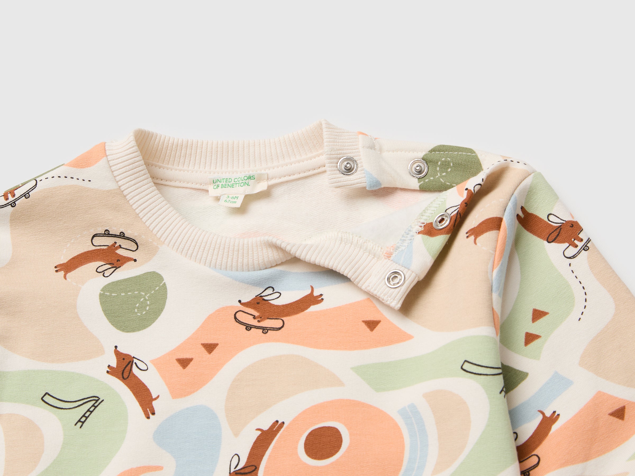 Benetton Stretch sweatshirt set tuta cotone biologico taglia 68