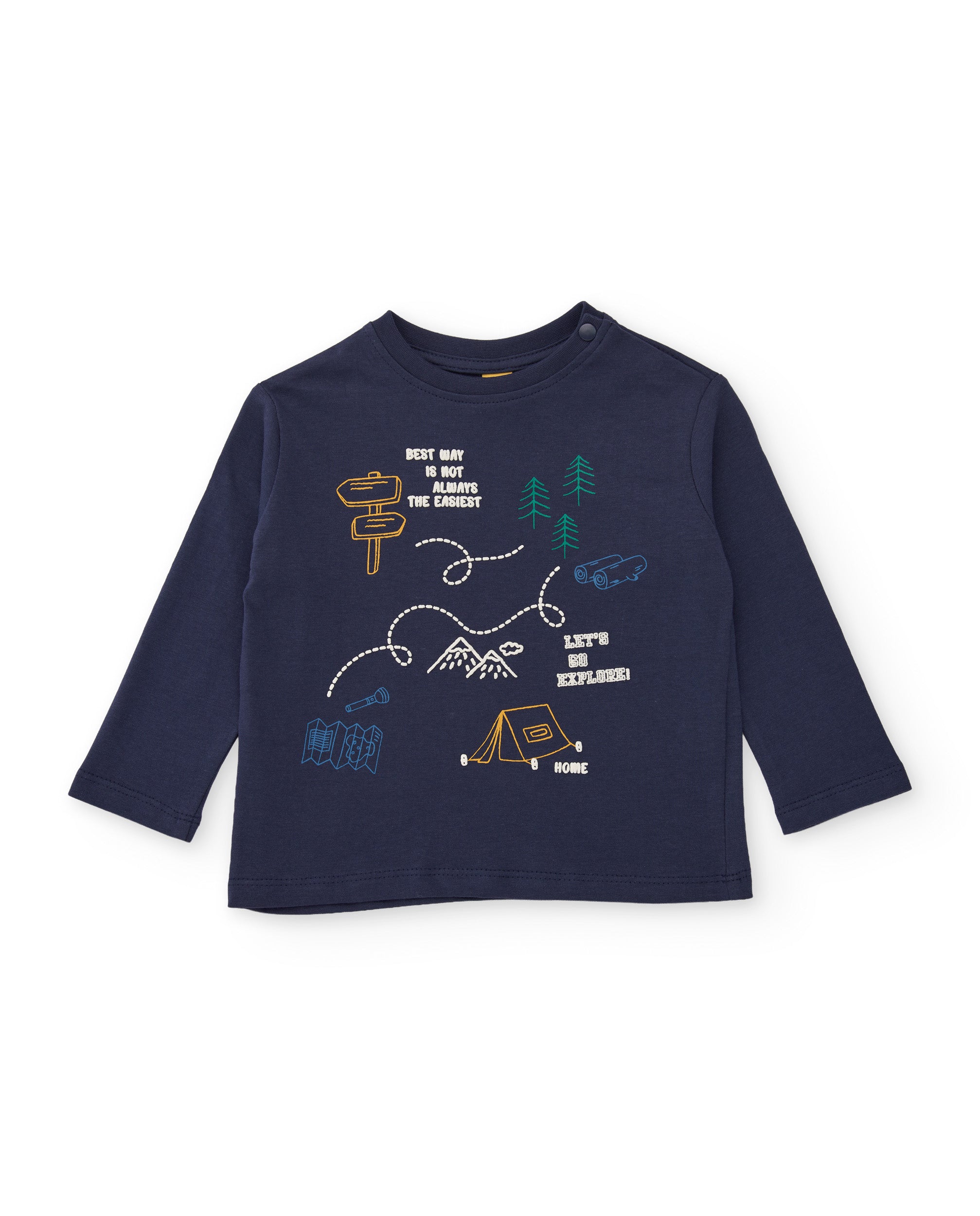 TucTuc Magliette Maglia Bimbo Blu Manica Lunga Cotone