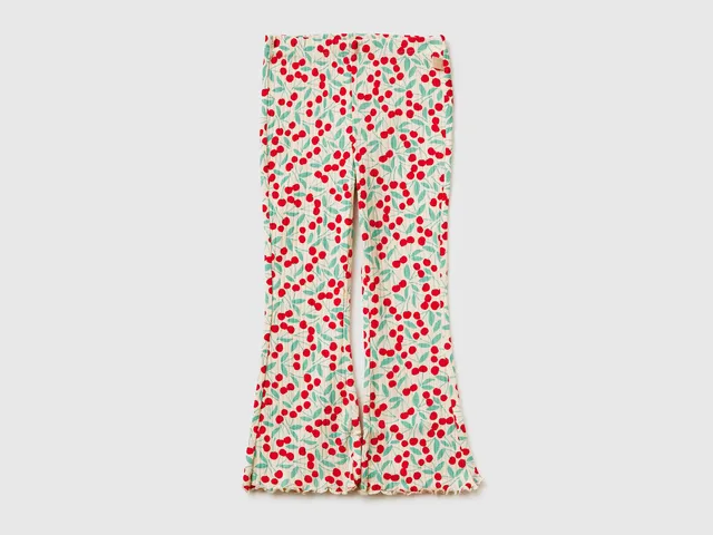 Benetton 3XULGF05E leggings bambina cotone fantasia