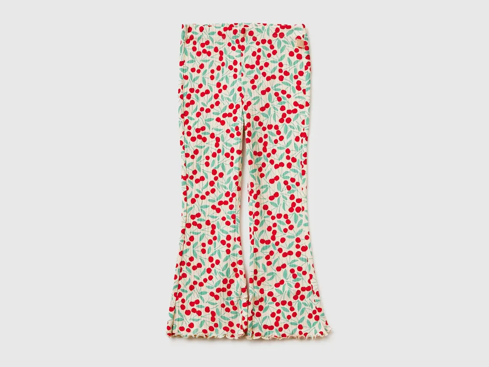 Benetton 3XULGF05E leggings bambina cotone fantasia