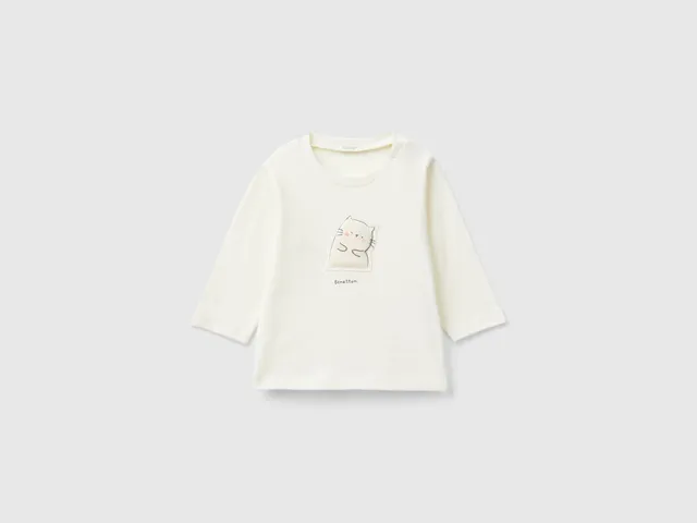 United Colors of Benetton Maglietta Patch Animali Cotone Bio 62