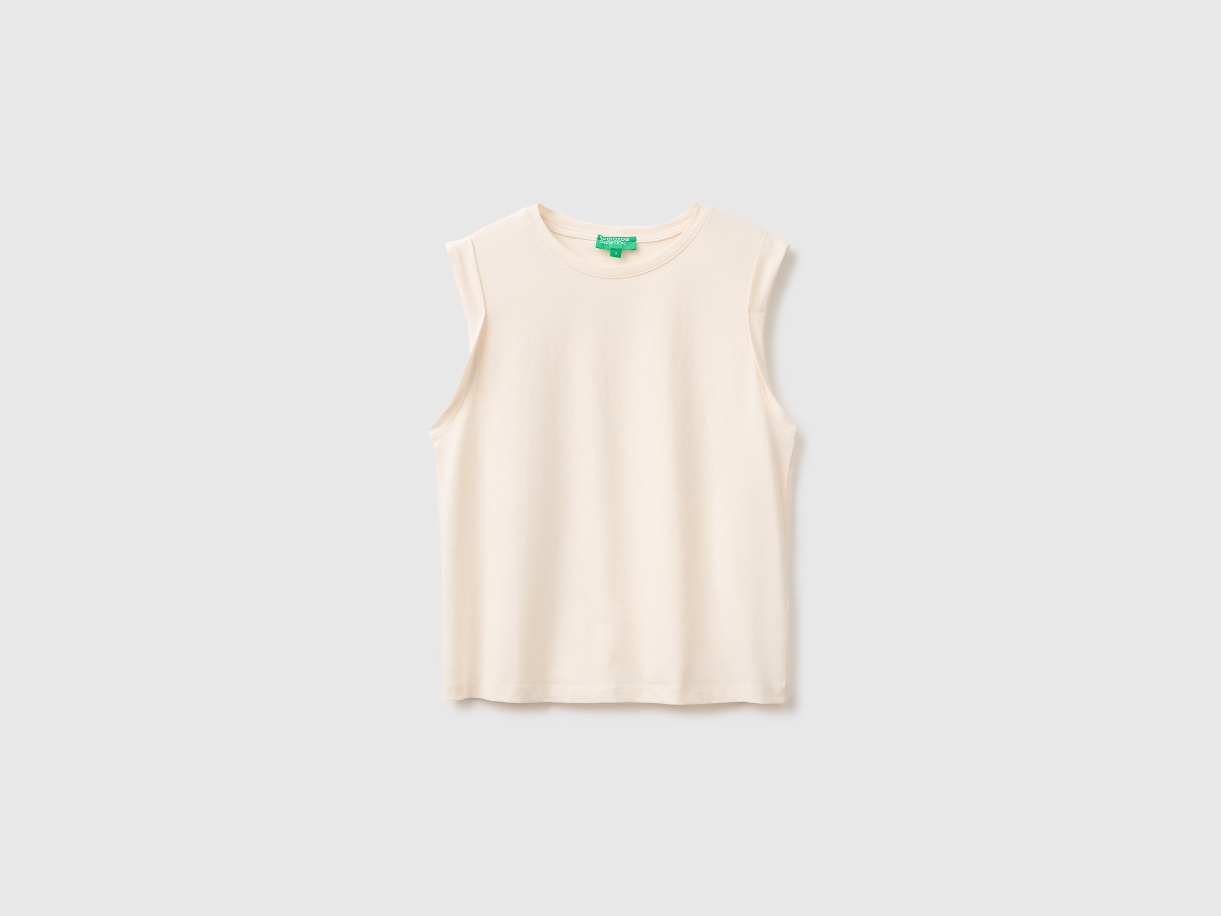 United Colors of Benetton canotta cotone jersey collo girocollo smanicata