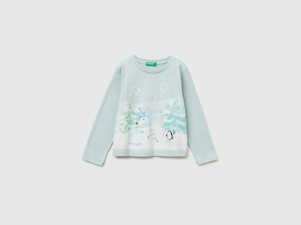 United Colors of Benetton maglietta cotone organico 104 stampa