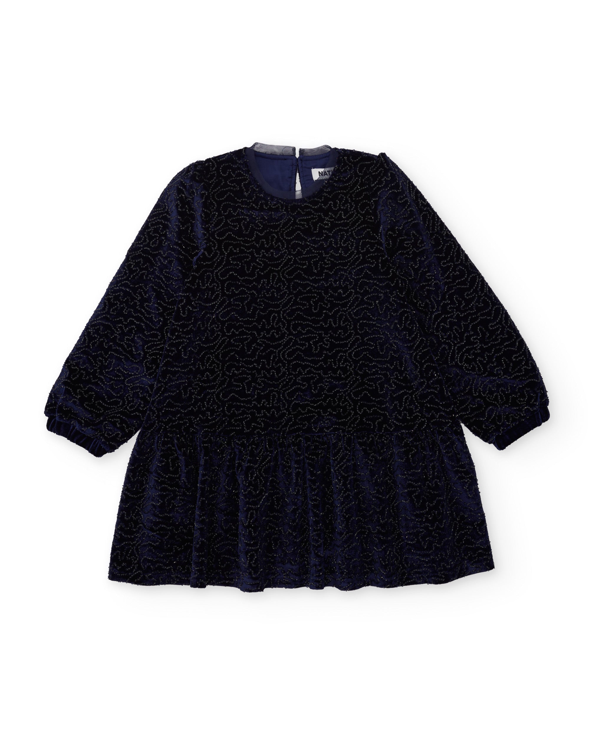 TucTuc Vestiti Vestito bambina svasato blu navy brillante