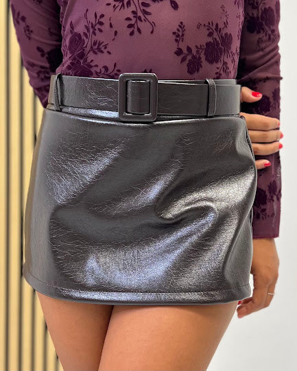Sottosopra fi89 shorts effetto gonna vernice bordeaux TG Unica