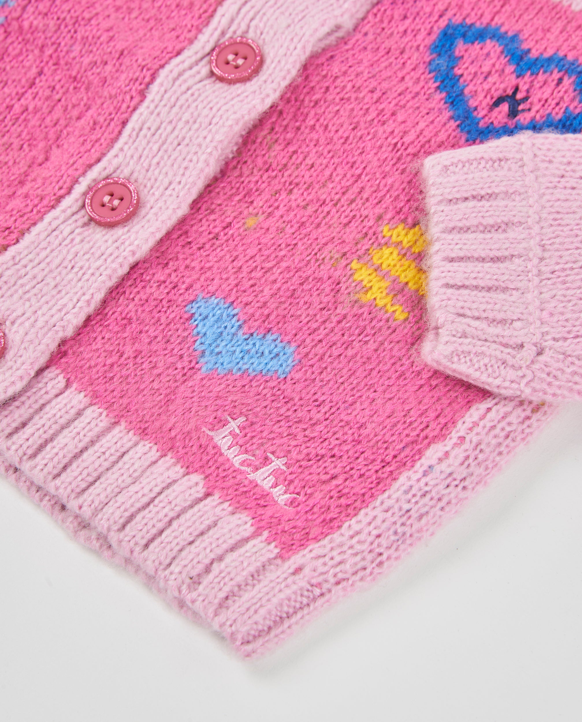 TucTuc Maglioni Giacca Bimba Rosa Tricot Bottoni