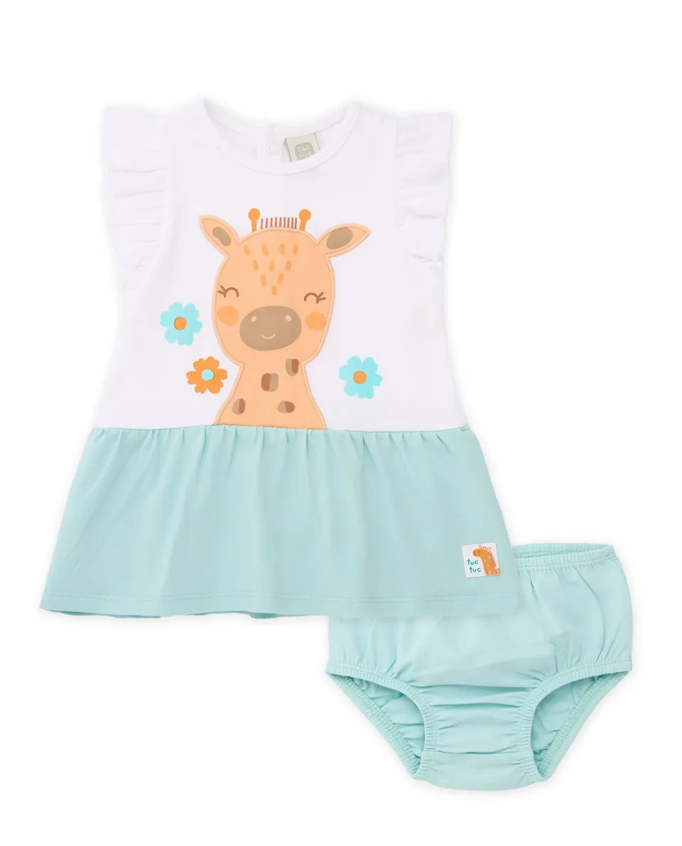 TucTuc Vestiti vestito neonato maglia giraffa bianco