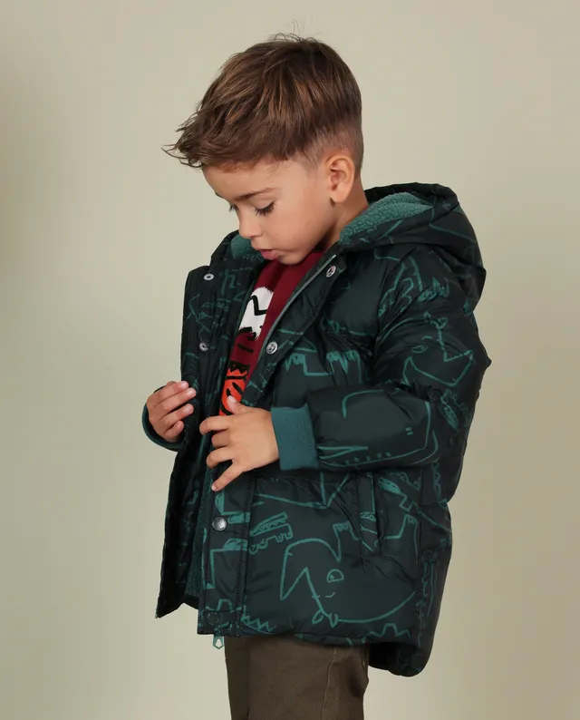 TucTuc Cappotti Cappotto bambino verde stampa rinoceronti