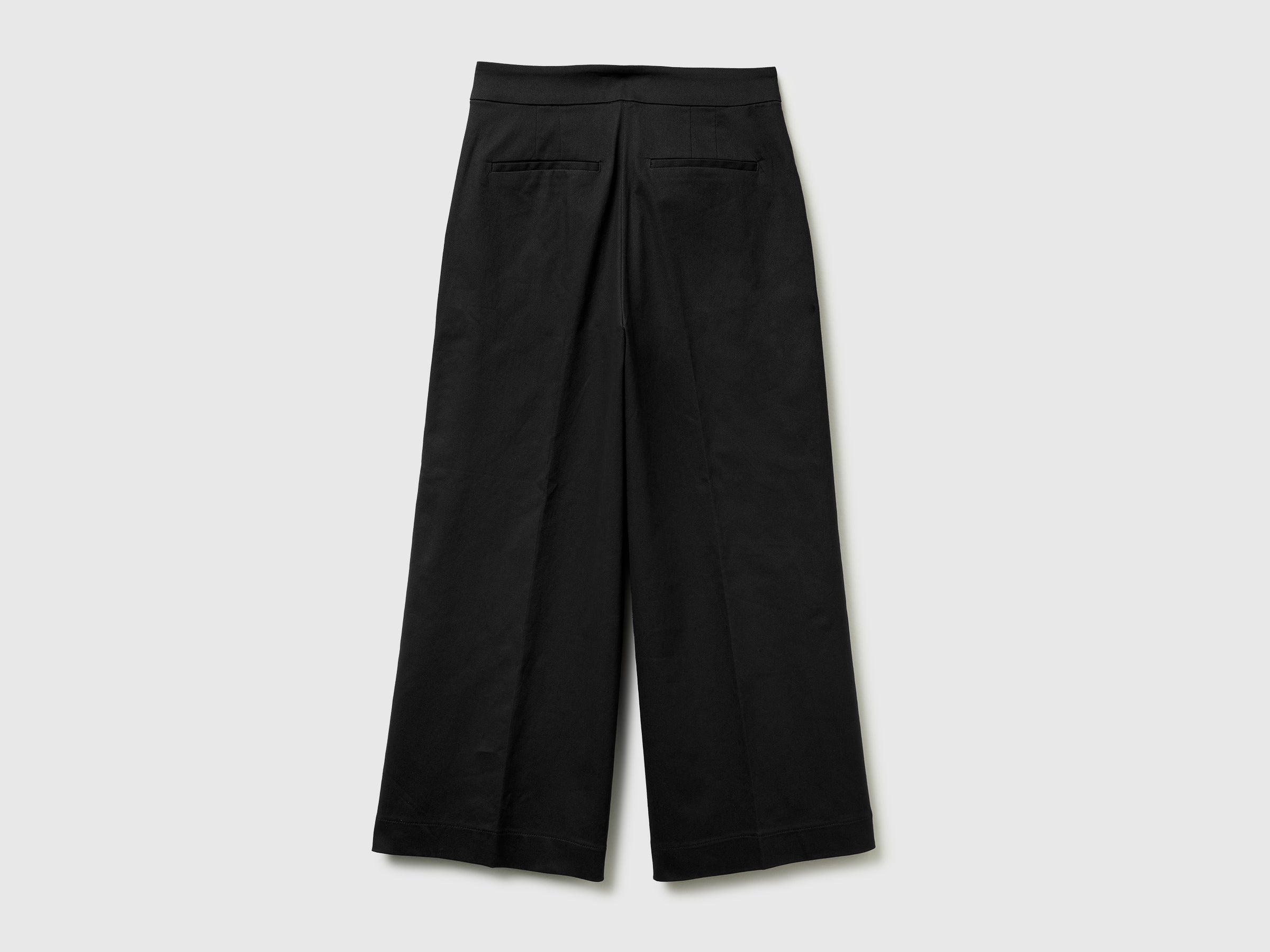 United Colors of Benetton pantaloni larghi vita alta cotone