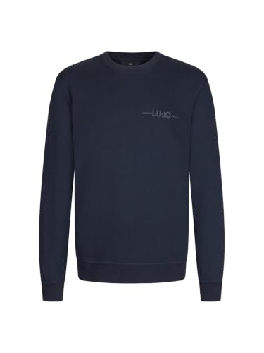 Liu Jo Felpa con Logo Felpa Blu Scuro Taglia L