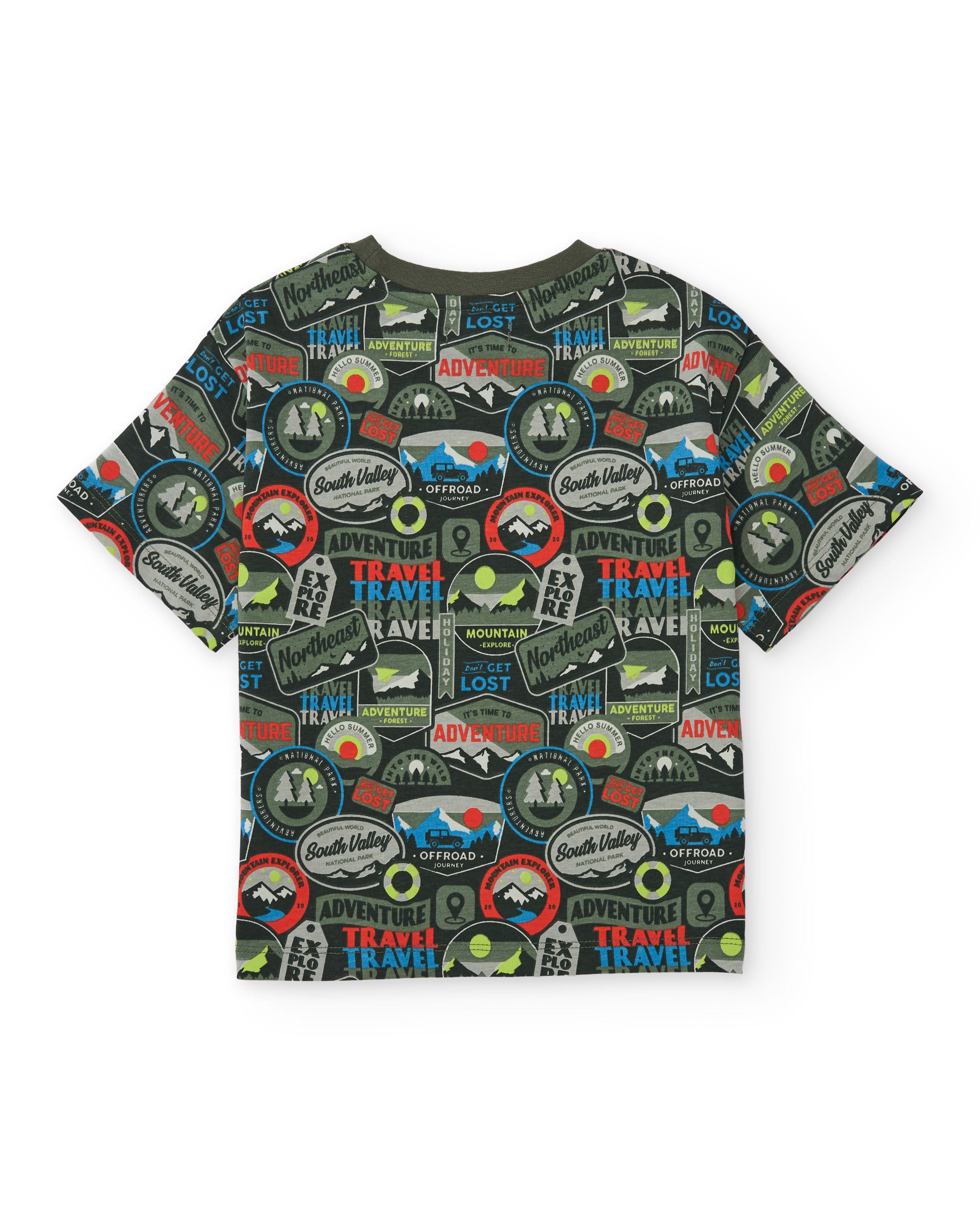 TucTuc Magliette T-shirt Bambino Verde Stampa Avventura