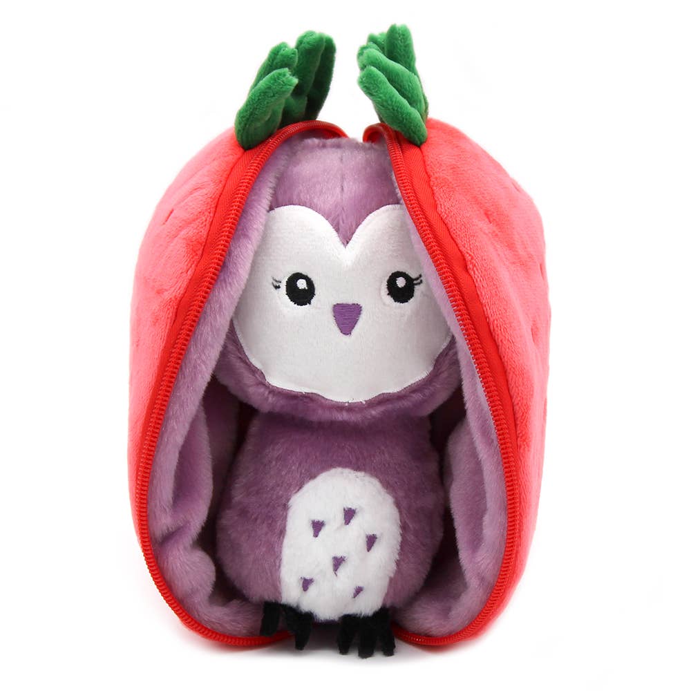 Les Déglingos Flipetz Gufo Fragola peluche trasformabile 20 cm