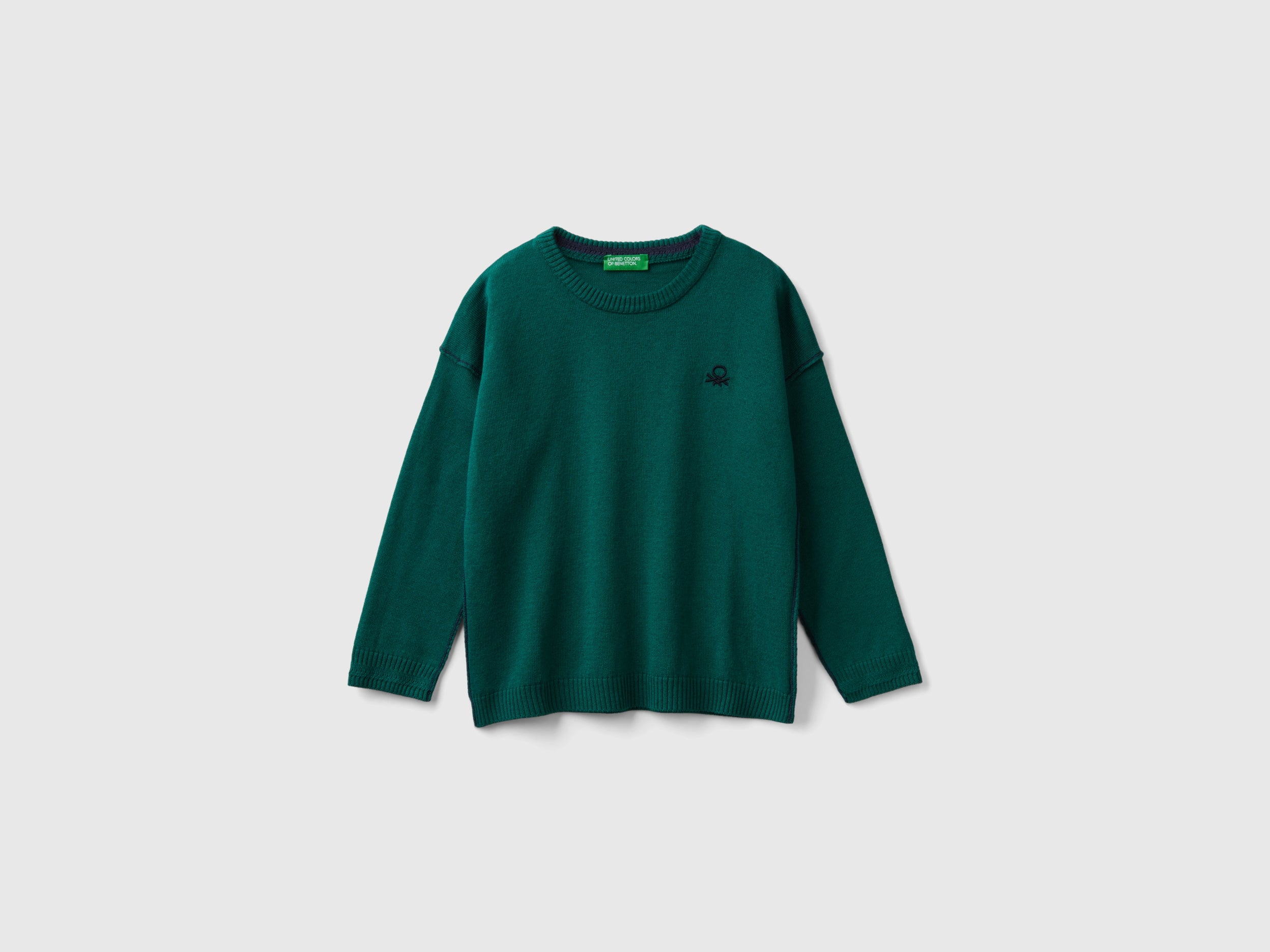 United Colors of Benetton Sweaters Maglione girocollo lana bimbo logo