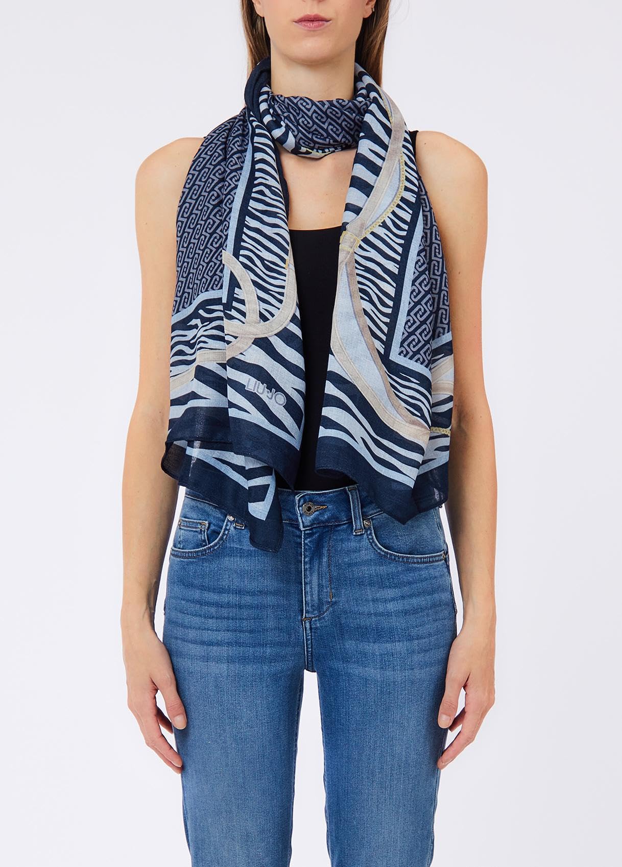 Liu Jo Jeans 2F6063 Stola Foulard Animalier Midnight 70x180