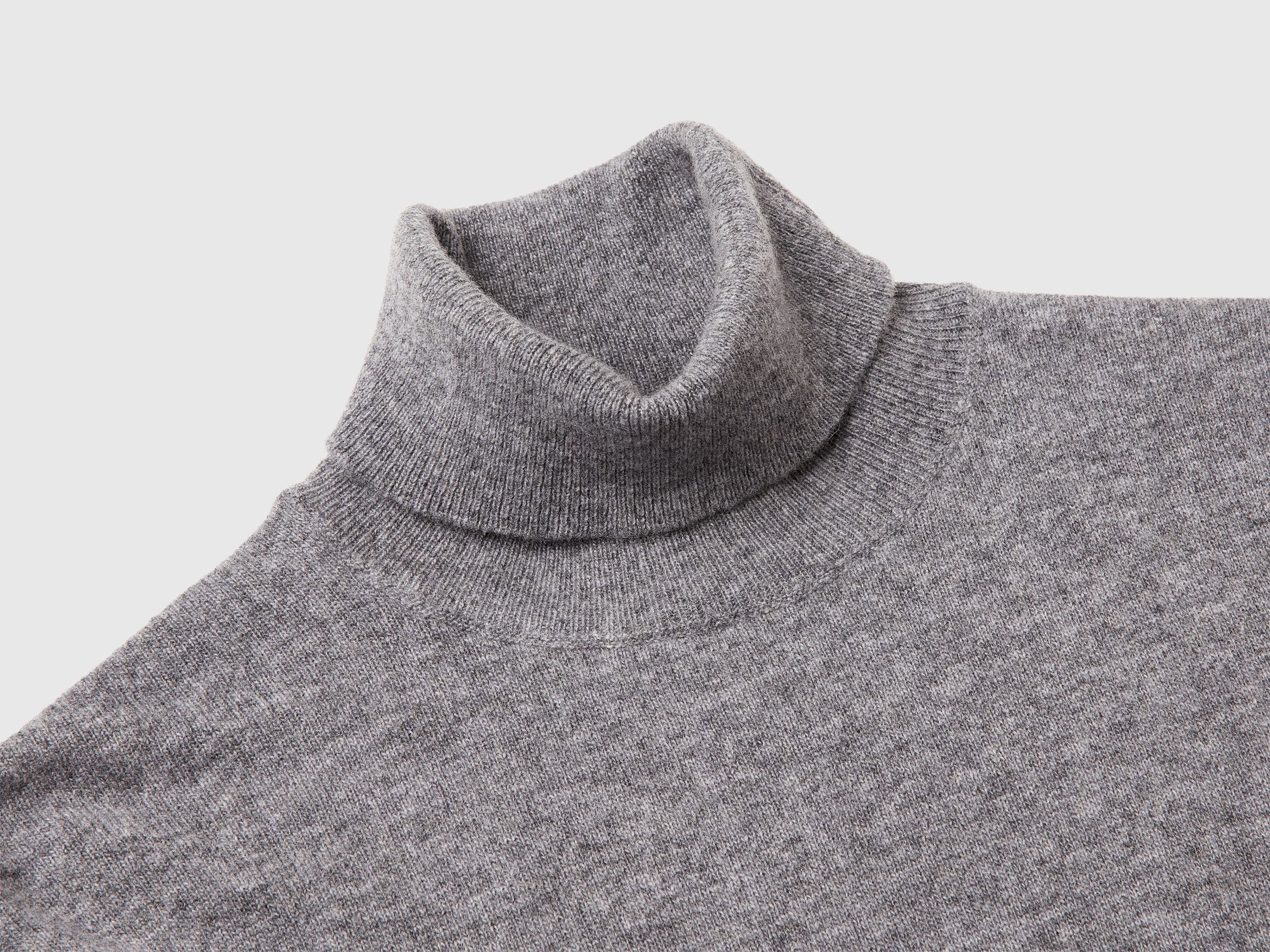 United Colors of Benetton Sweaters dolcevita lana merino grigio