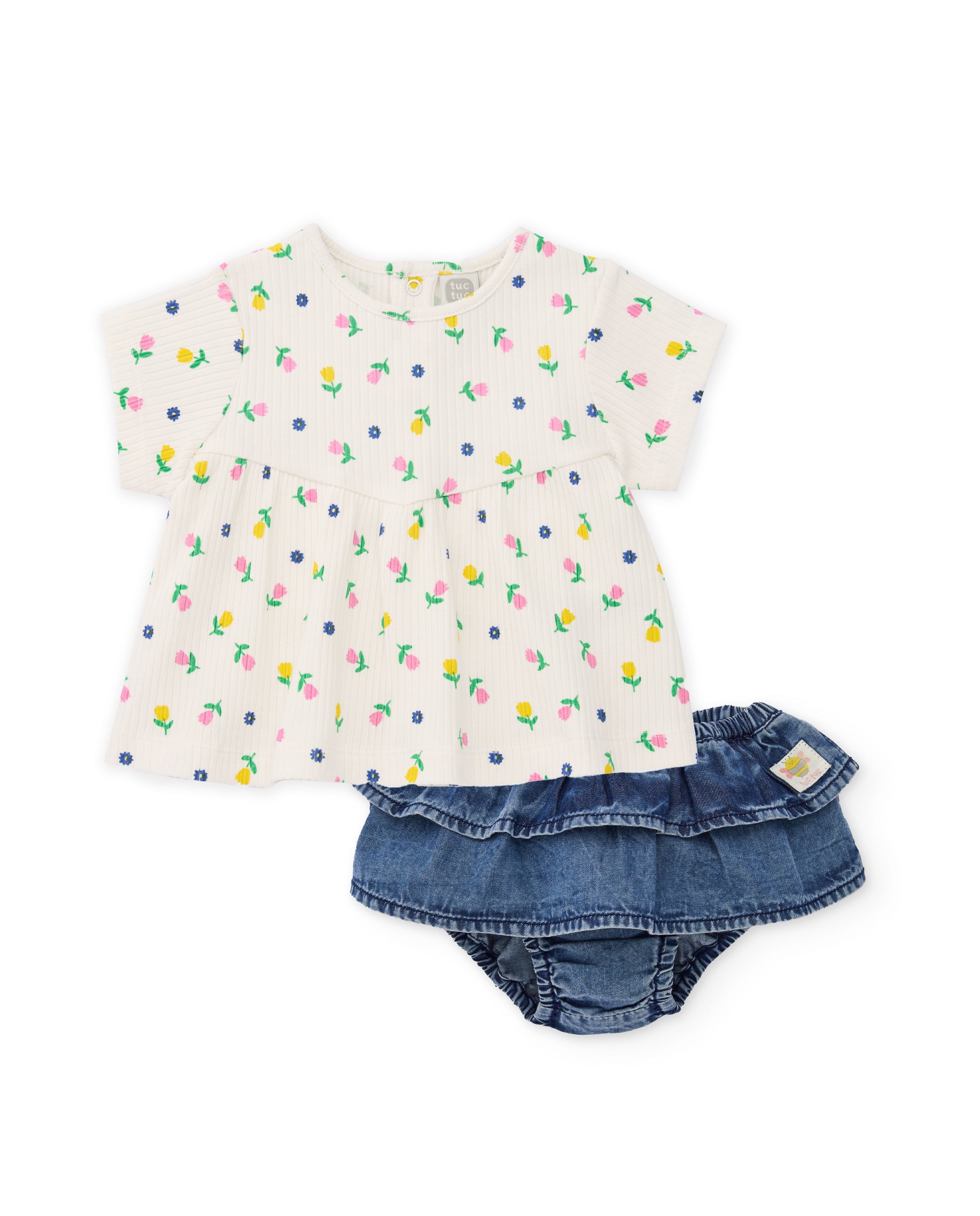 TucTuc Completi completino neonata beige design floreale