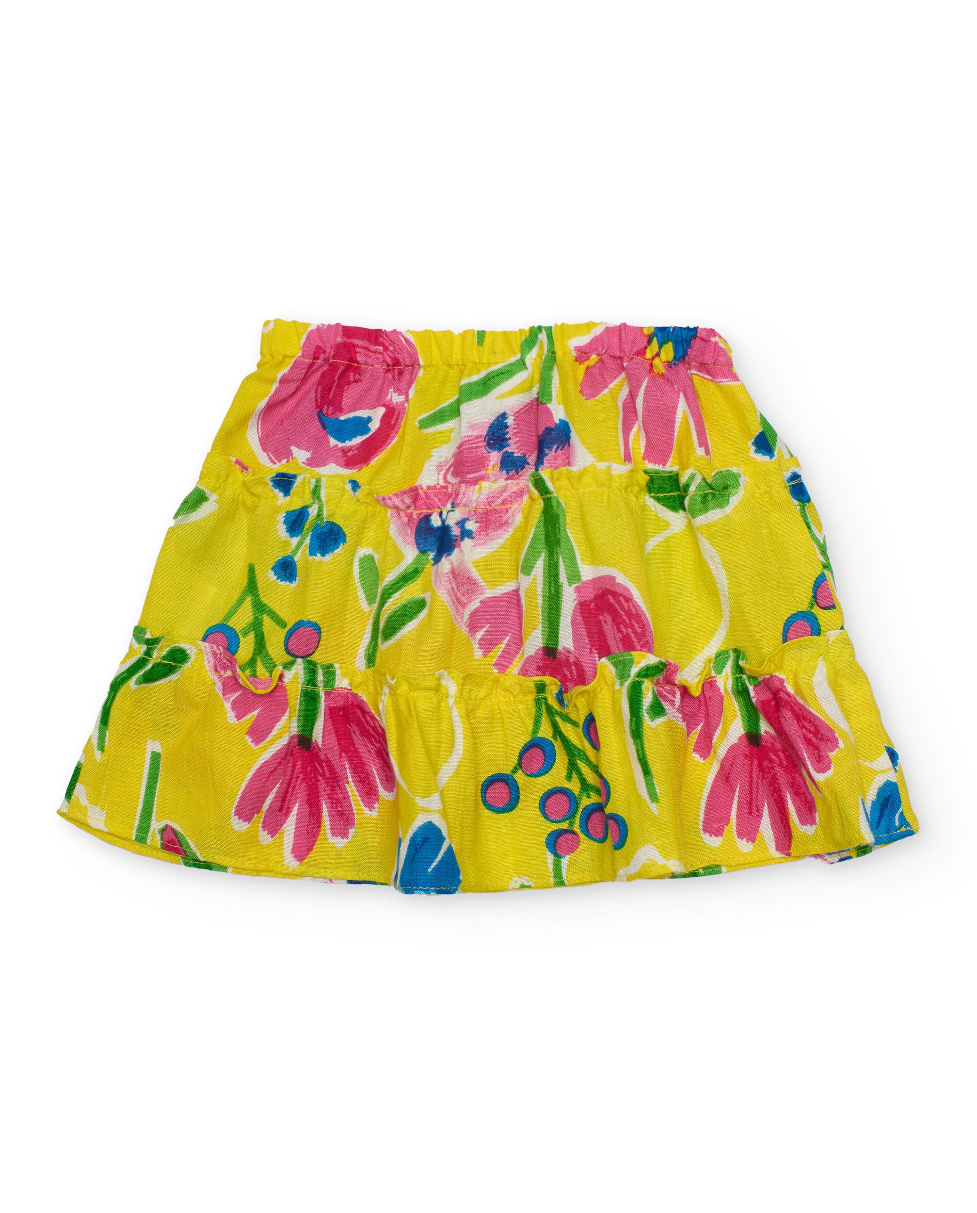 TucTuc Gonne Floreale Gialla Bimba Balze Elastica