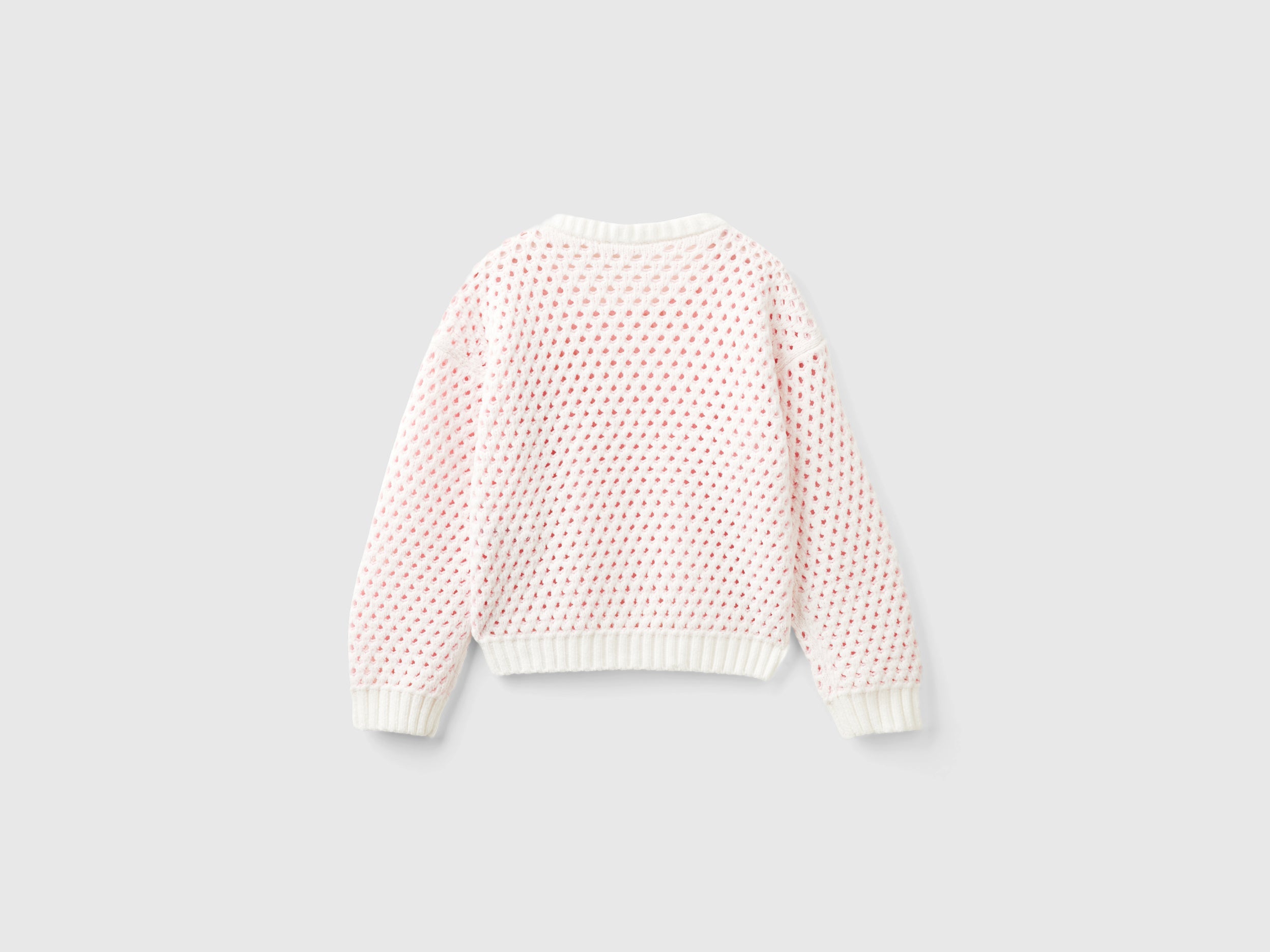 United Colors of Benetton Chenille Mesh Maglione Ciniglia Traforato