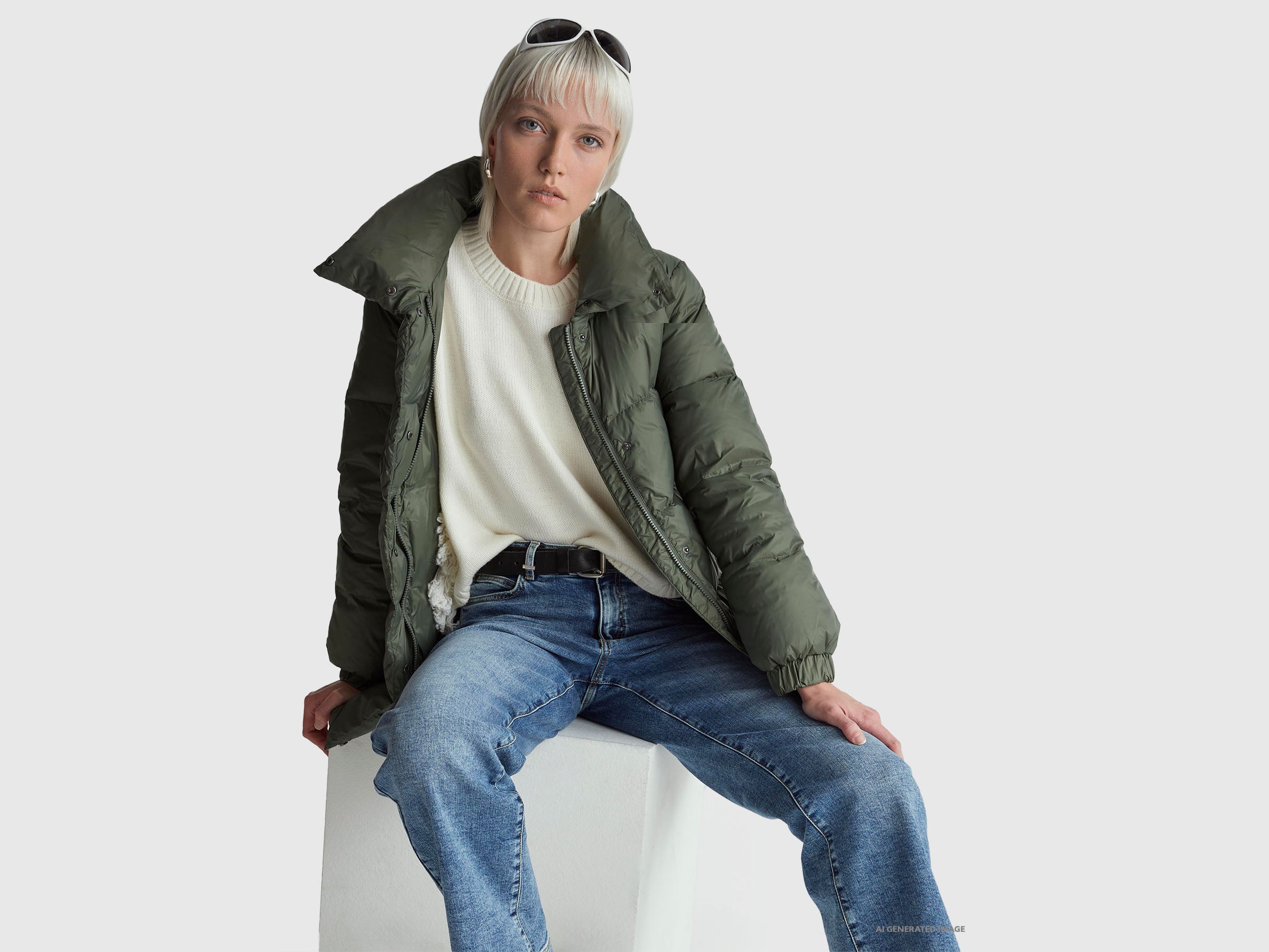United Colors of Benetton maglione frange misto lana