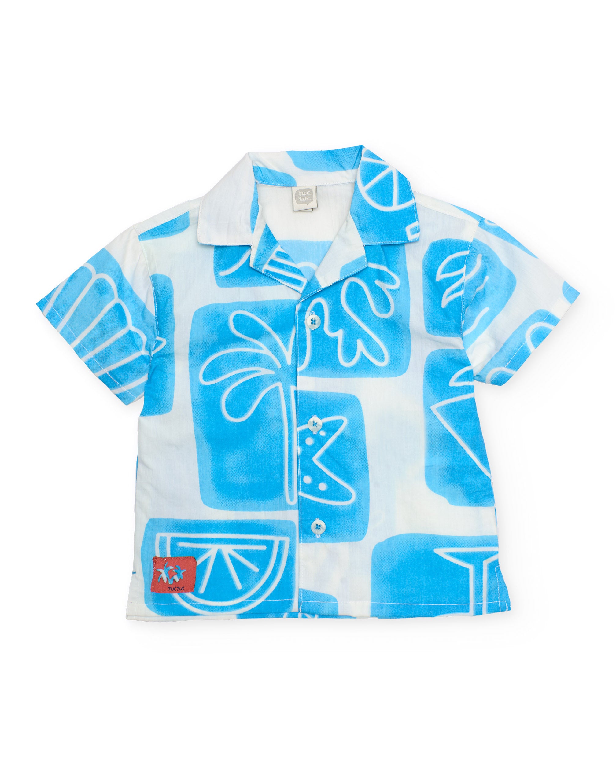 TucTuc Camicette Camicia Azzurra Neonato Cotone Maniche Corte