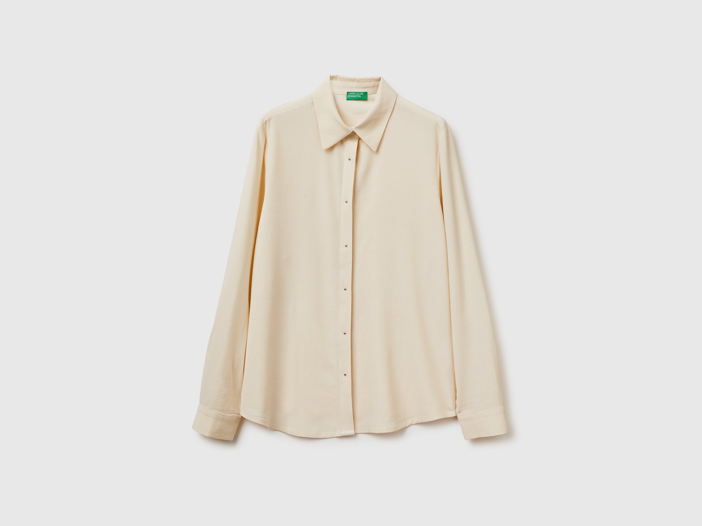 United Colors of Benetton Crepe shirt camicia manica lunga lyocell