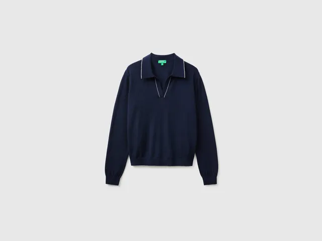 United Colors of Benetton polo maglia lana merino taglia M