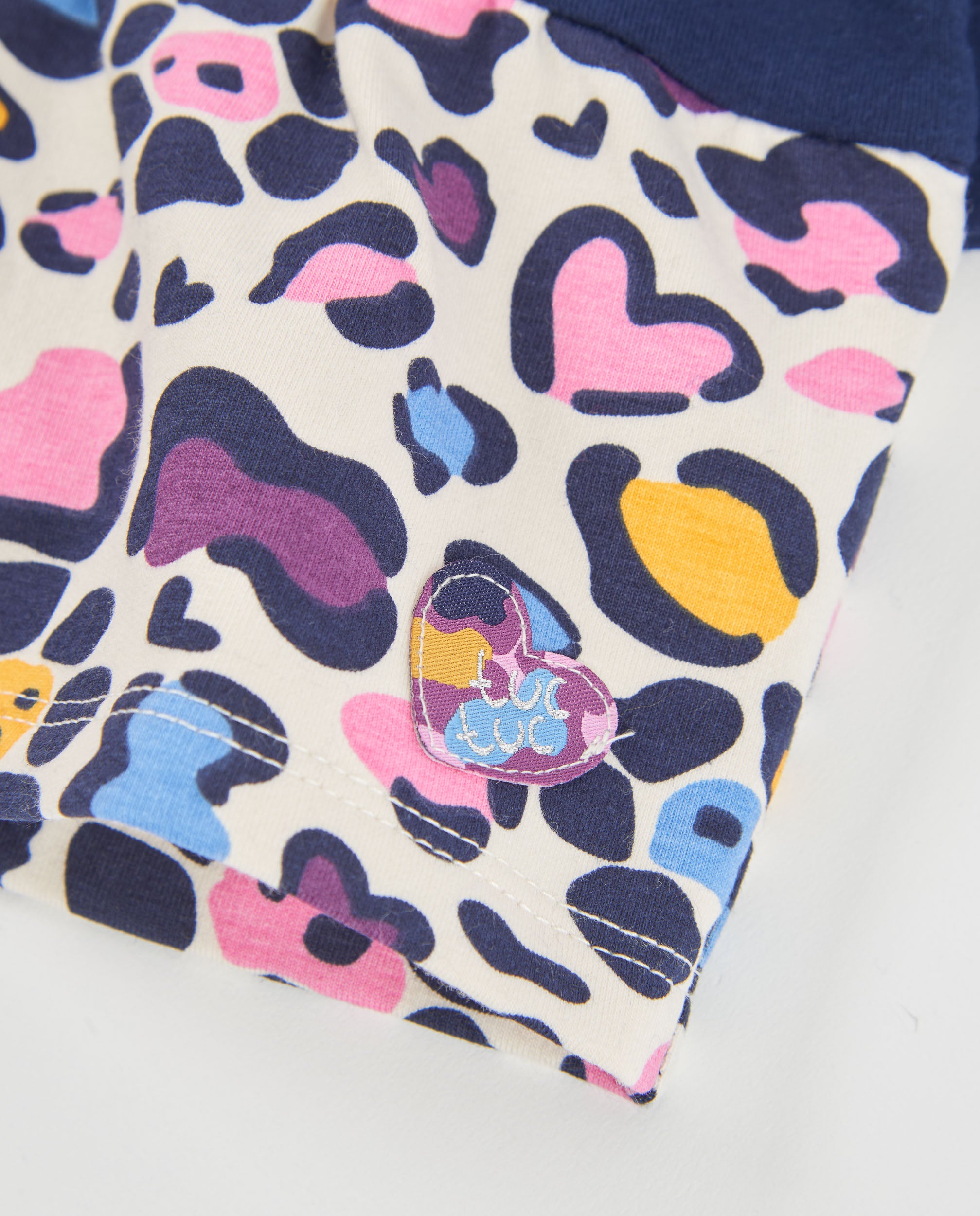 TucTuc Vestiti vestito felpa bambina blu navy lettere tigre