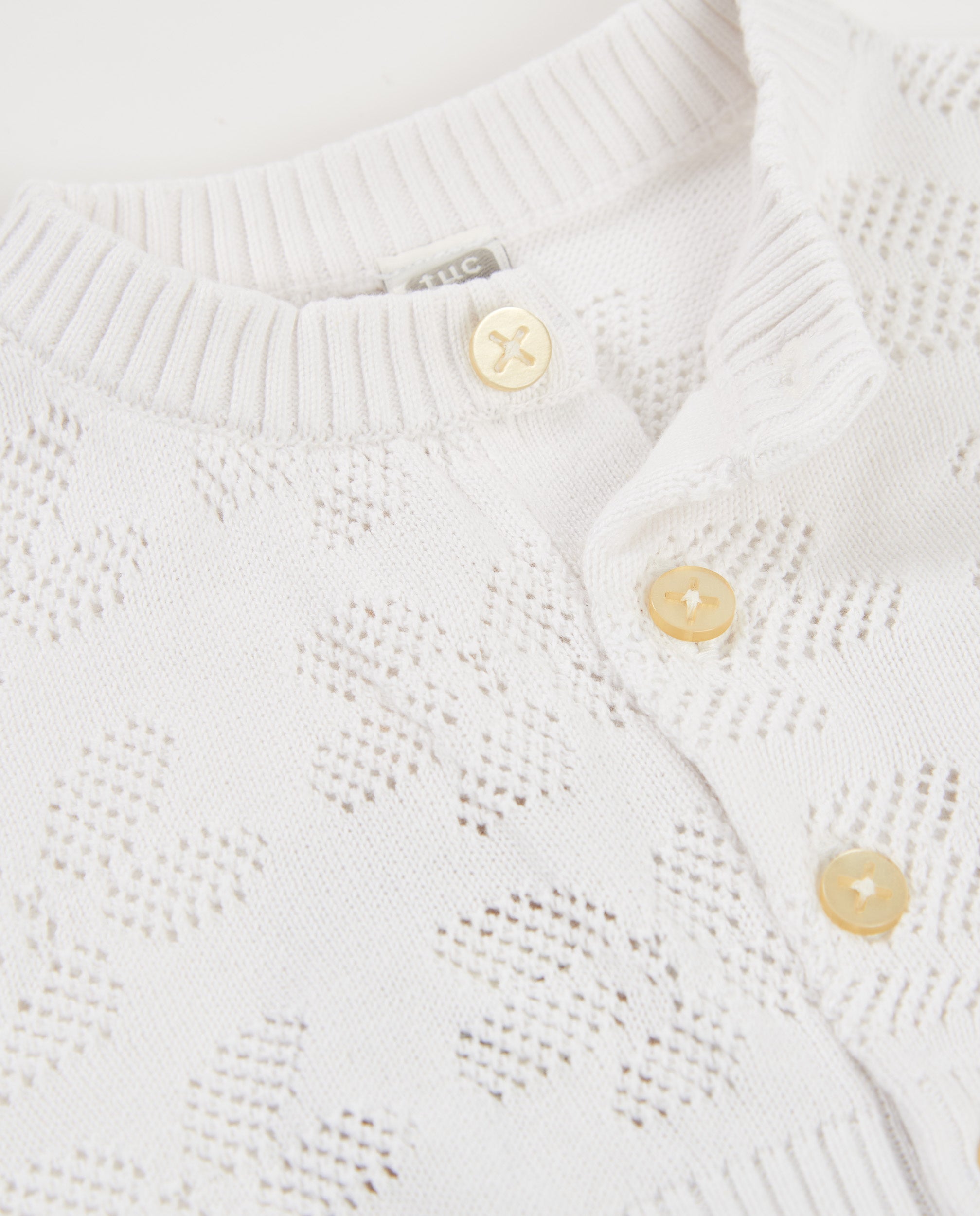 TucTuc Maglioni giacca bambina tricot bianco traforata