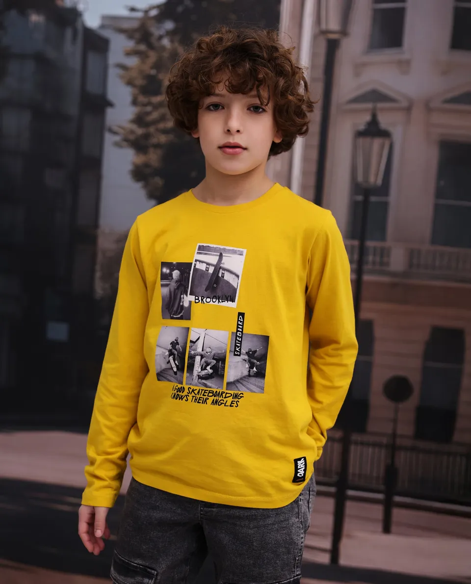 TucTuc Magliette maglia bimbo gialla stampa urbana