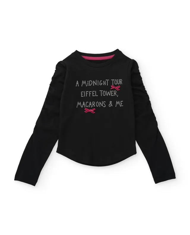TucTuc Magliette t-shirt bimba Nero fiocchi manica lunga