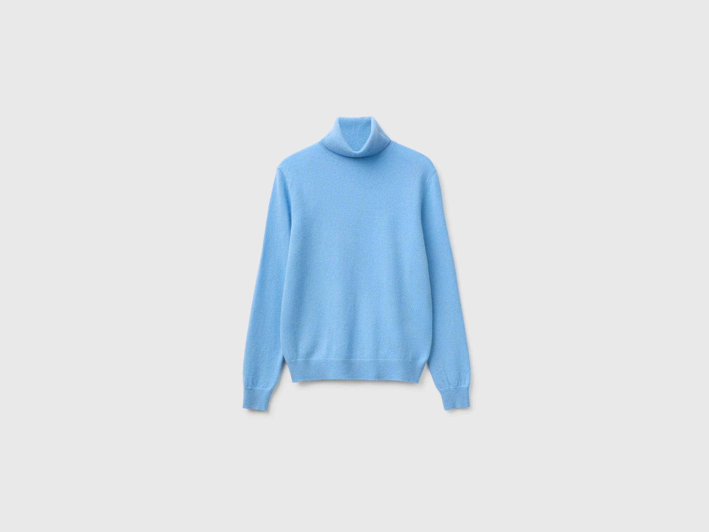 United Colors of Benetton maglione lana merino dolcevita azzurro