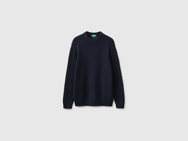 United Colors of Benetton Maglione Girocollo Misto Lana Cotone Uomo