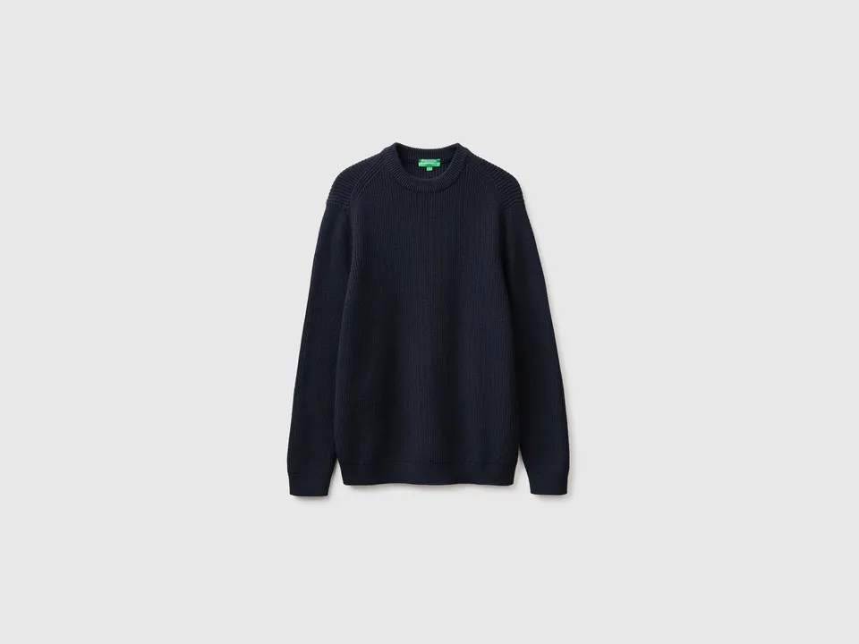 United Colors of Benetton Maglione Girocollo Misto Lana Cotone Uomo