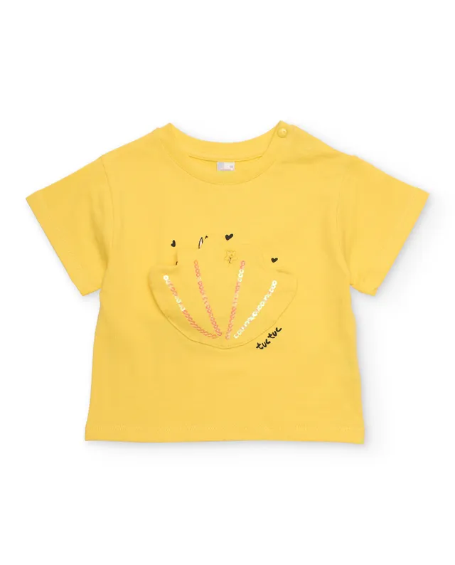 TucTuc Magliette t-shirt bimba jersey gialla conchiglia
