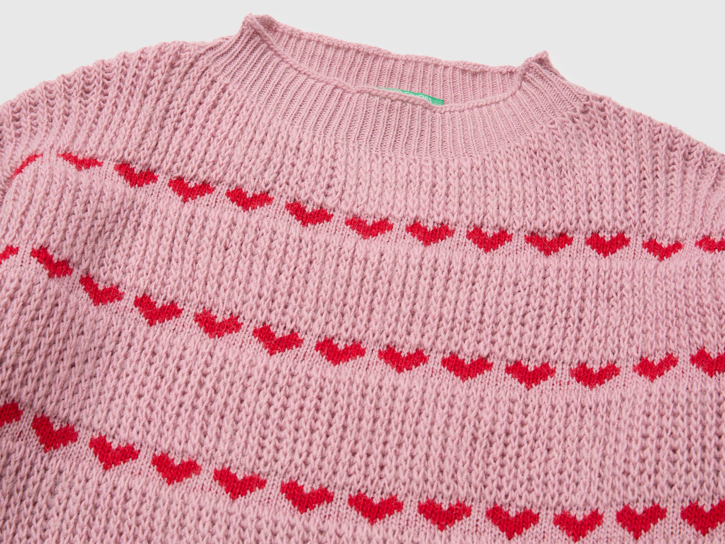 United Colors of Benetton Sweaters maglione cuori S misto lana