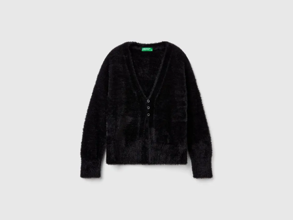 United Colors of Benetton Cardigan Donna Filato Morbido Bottoni