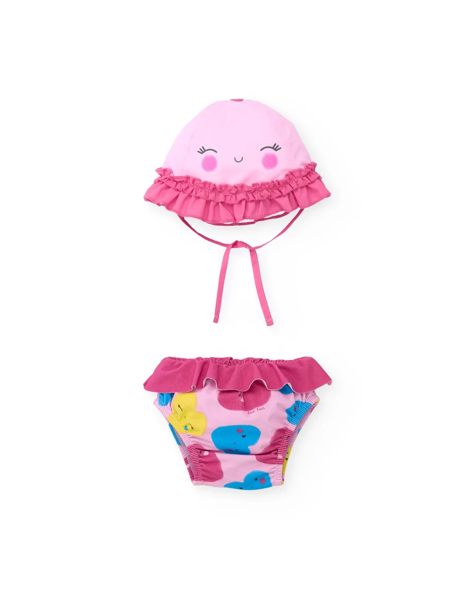 TucTuc Costumi Da Bagno completino neonata rosa UPF 50+