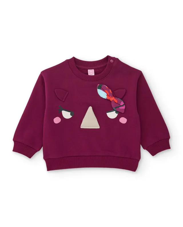 TucTuc Felpe felpa bambina bordeaux senza cappuccio
