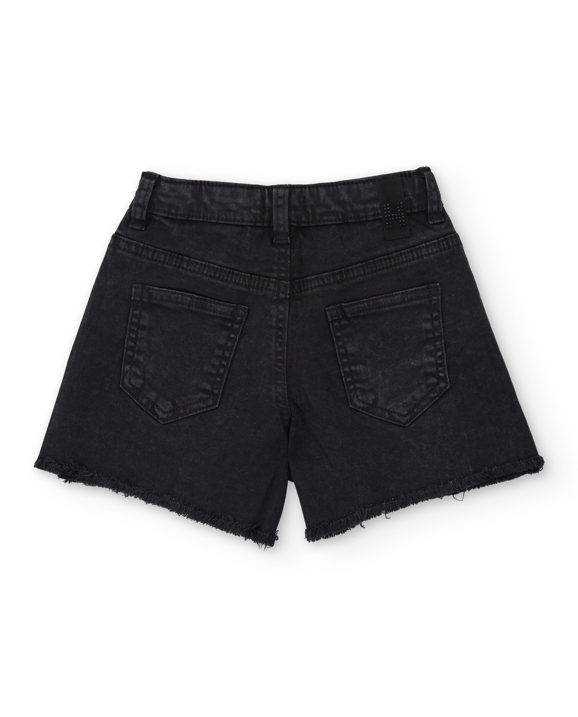 TucTuc Bermuda shorts bambina nero denim sfrangiato