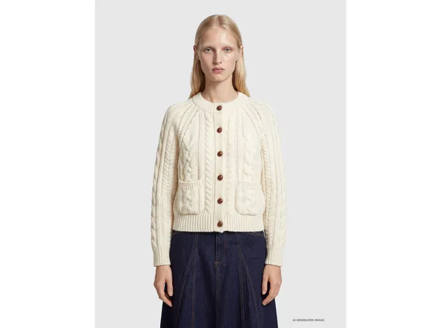 United Colors of Benetton Cardigan trecce lana taglia M