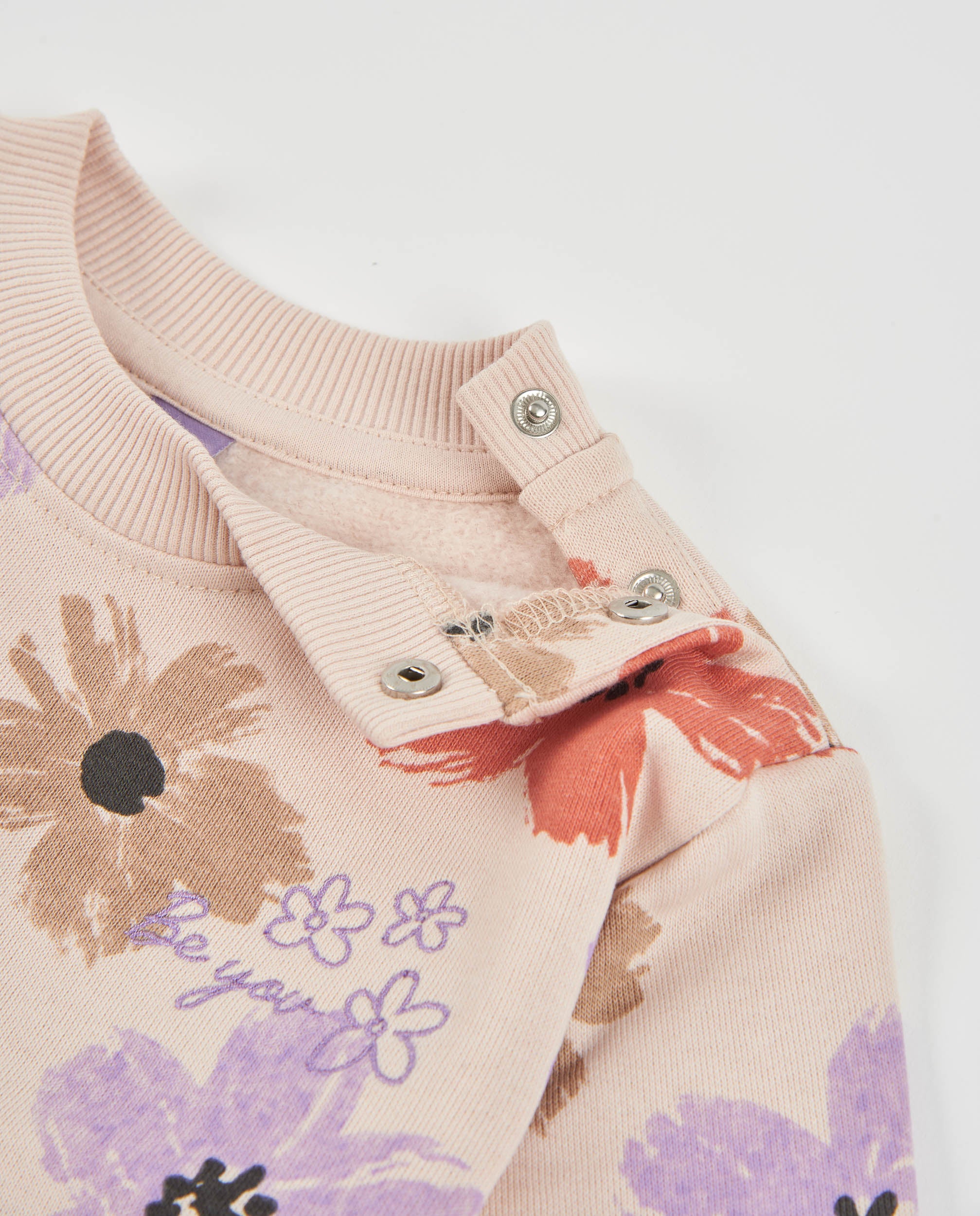 TucTuc Vestiti vestito felpa bambina beige floreale maniche lunghe