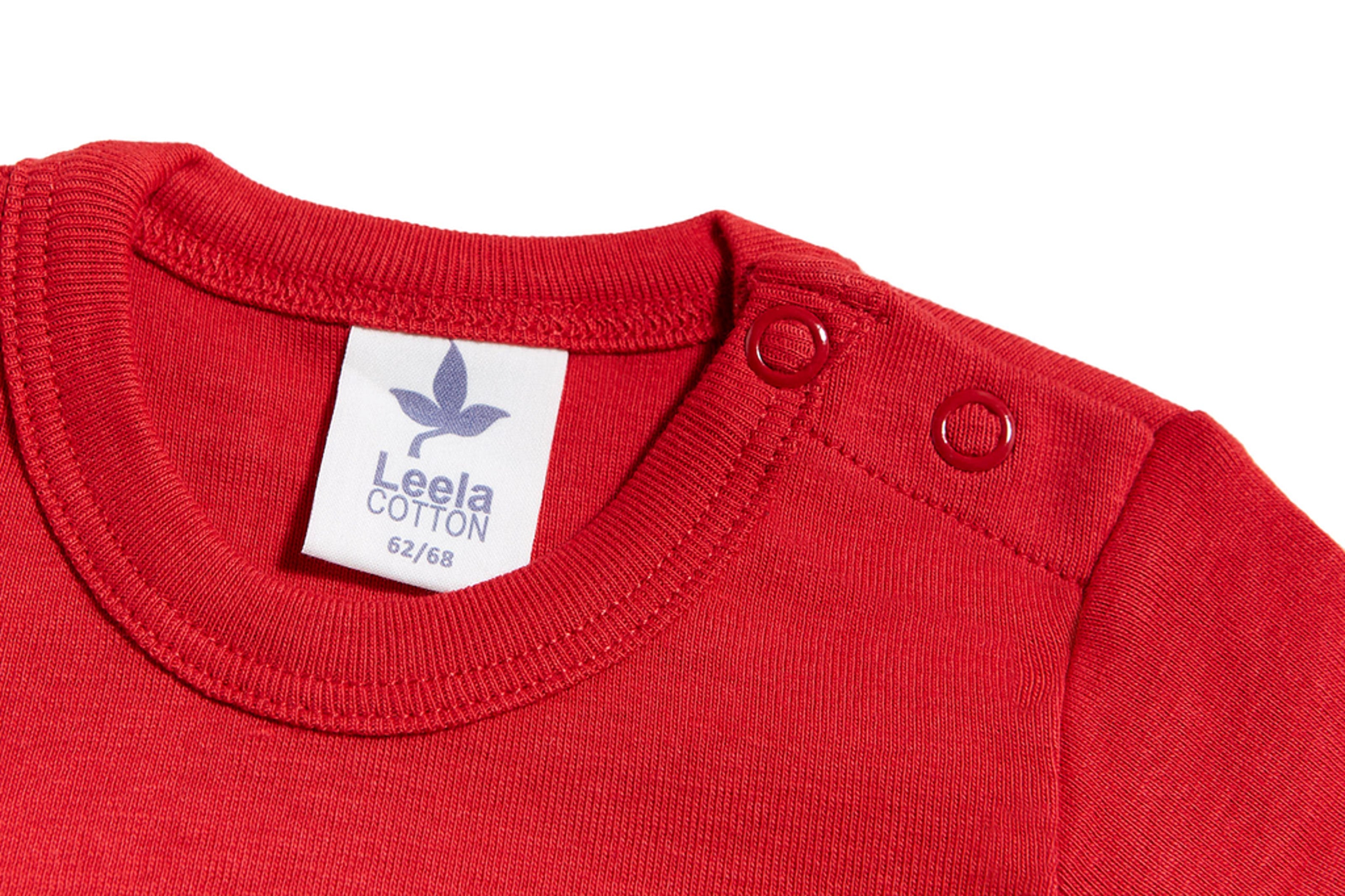 Kocarcia Leela Body Maniche Corte rosso cotone 6-12 mesi