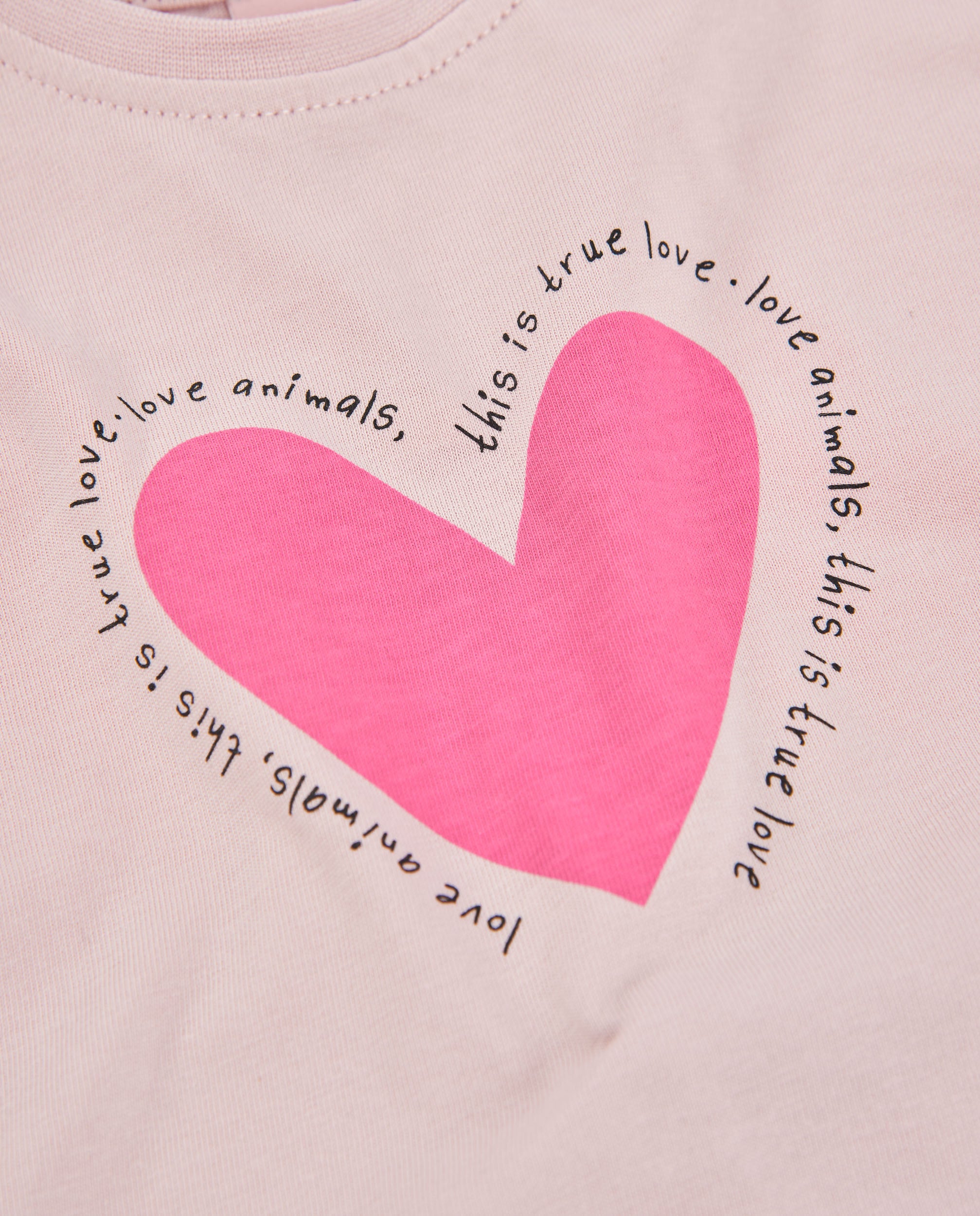 TucTuc Magliette maglia bambina rosa cuore maniche lunghe