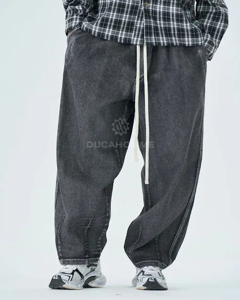 Sottosopra An838301p jeans balloon delavato grigio M