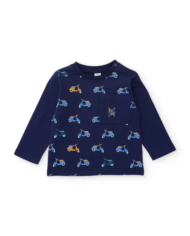 TucTuc Magliette t-shirt bambino maniche lunghe blu moto tasca