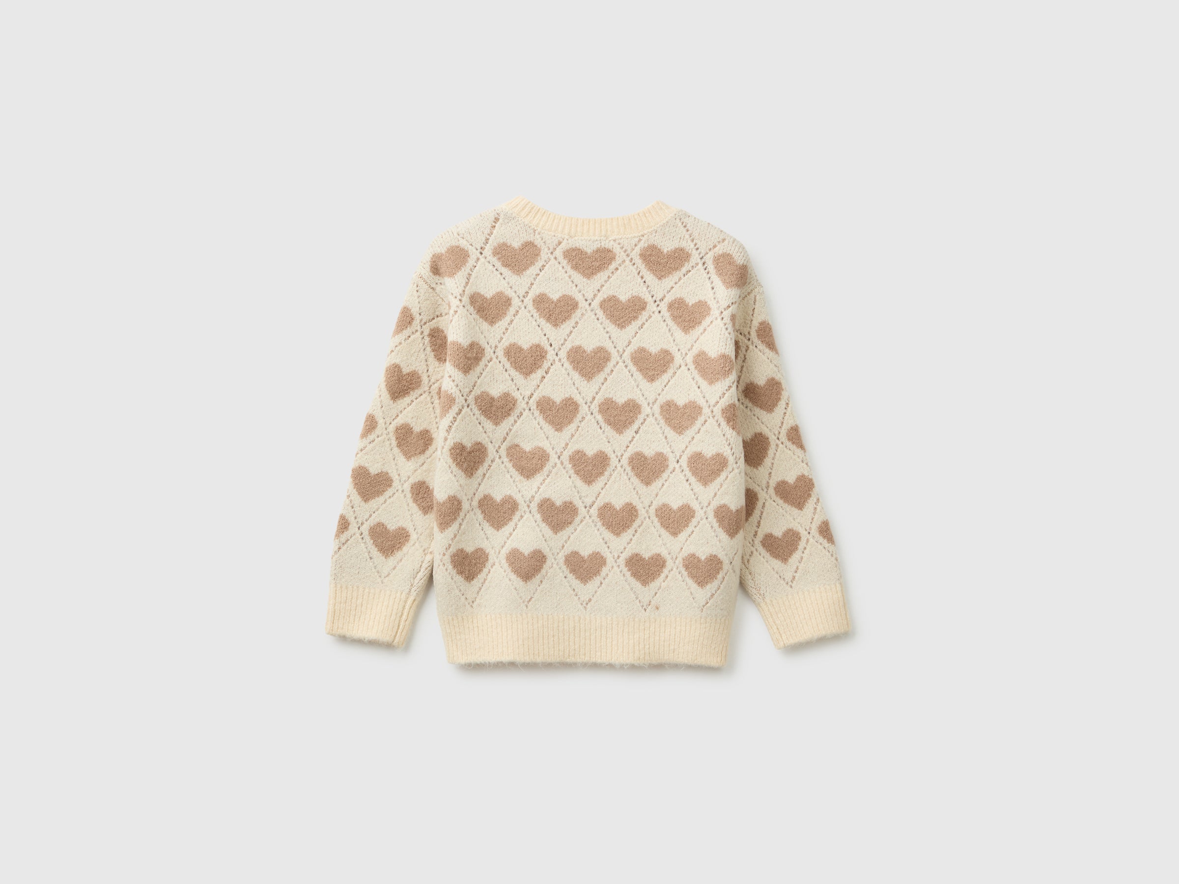 United Colors of Benetton Sweater heart inlay maglione bimba cuori