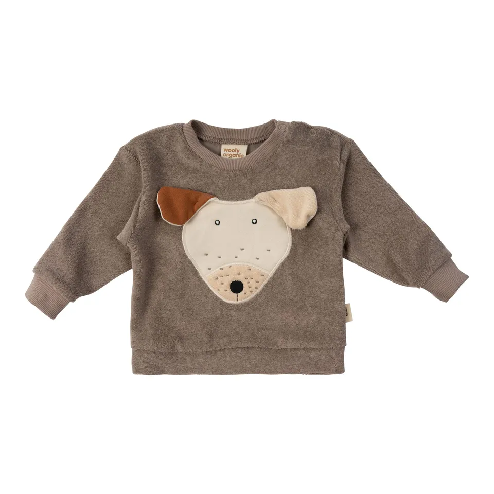 Woolly Organic Embroidered Terry maglione spugna bio ricamo