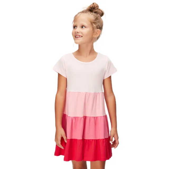Kocarcia Lovetti Tricolore Rosa abito cotone 1 anno 86cm